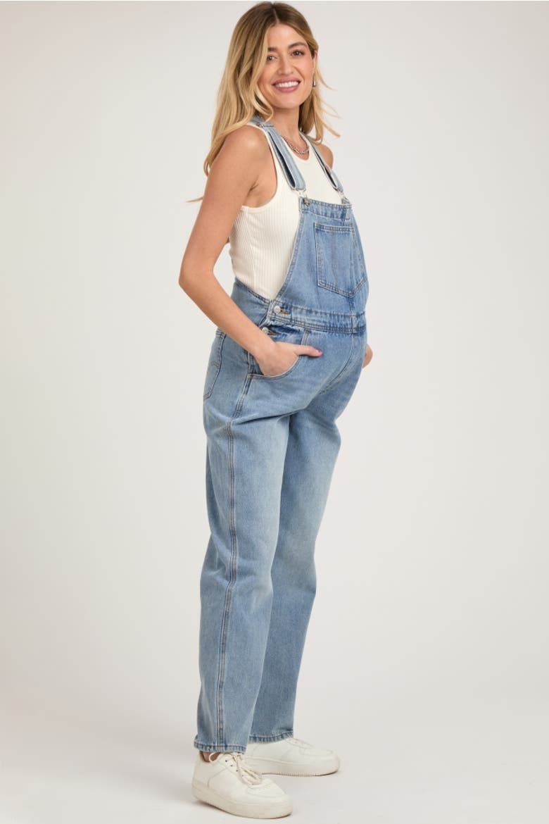 Denim Front Pocket Overall, Alternate, color, Denim