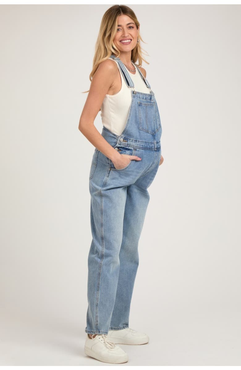 PinkBlush Denim Front Pocket Overall, Alternate, color, Denim