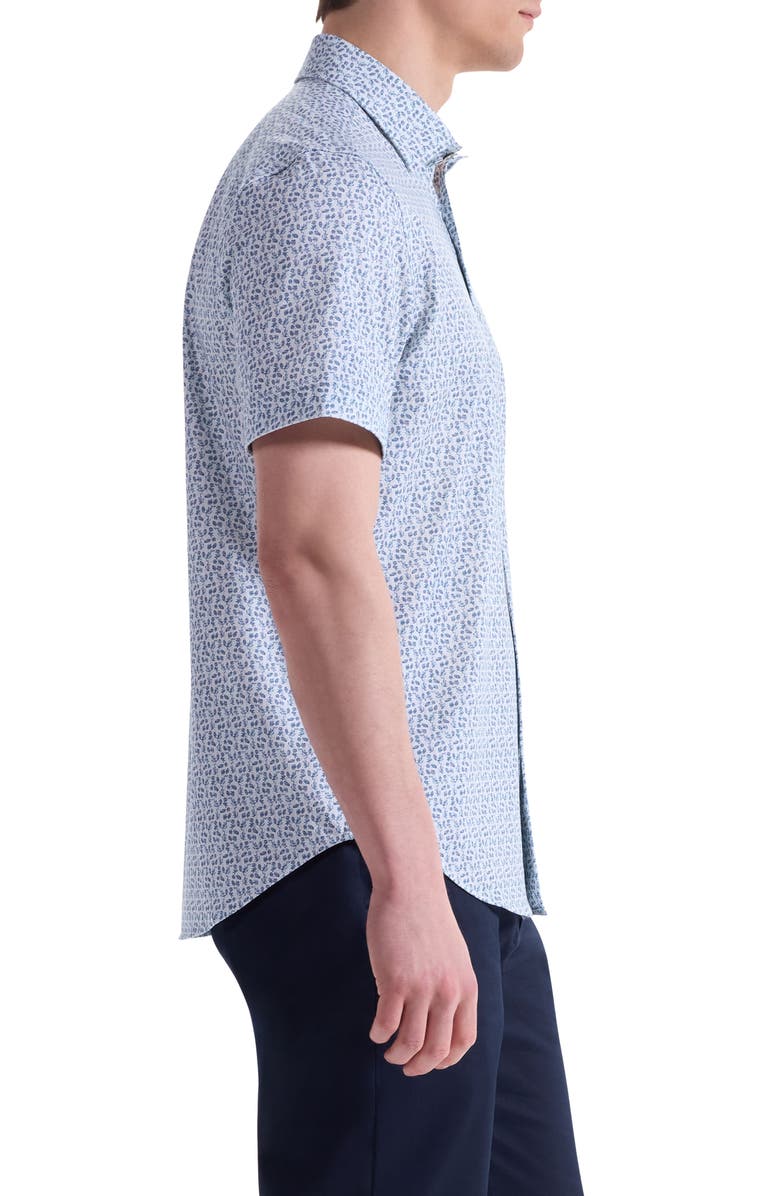 Bugatchi Miles OoohCotton<sup>®</sup> Short Sleeve Button-Up Shirt, Alternate, color, Aloe