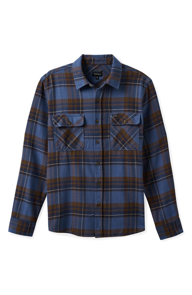 Brixton Bowery Flannel Button-Up Shirt, Main, color, 