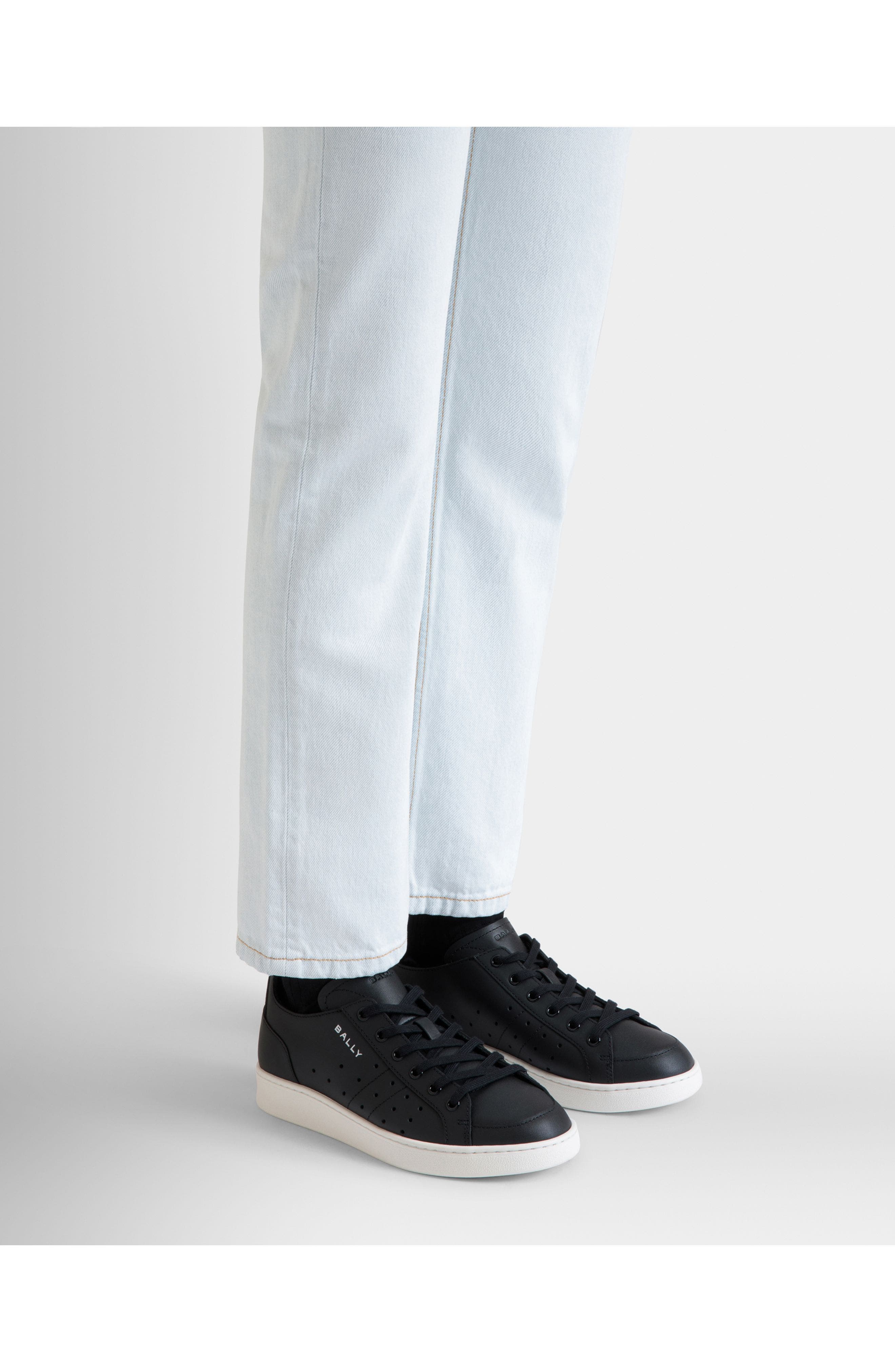 Bally Leather Tennis Sneaker, Alternate, color, 