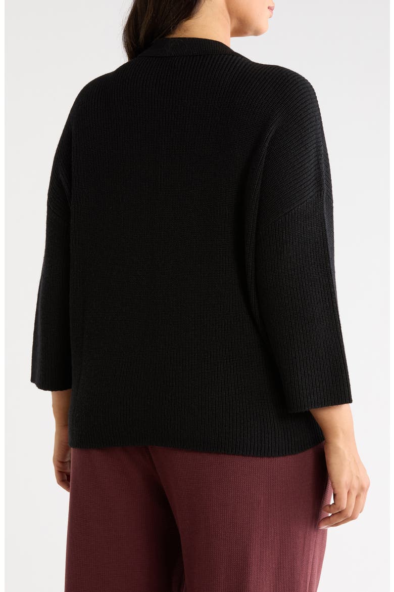 Merino Wool Bracelet Sleeve Sweater, Alternate, color, BLACK