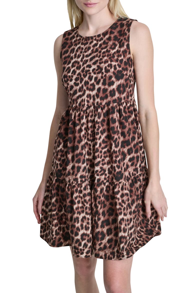 Double Tiered Tank Dress, Alternate, color, TRAVERTINE MULTI