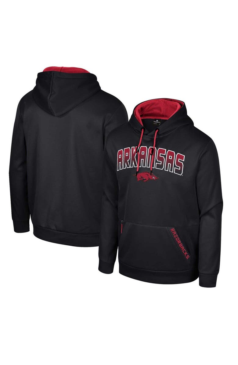 COLOSSEUM Men's Colosseum Black Arkansas Razorbacks Reese Pullover Hoodie, Main, color, 