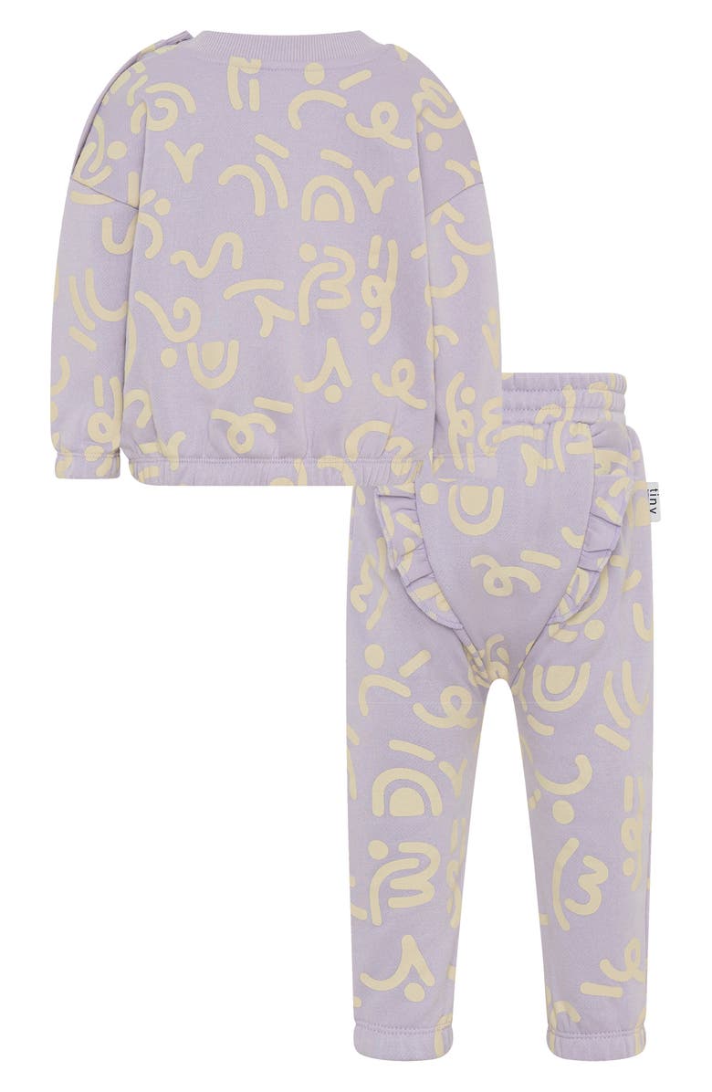 TINY by TINY TRIBE Wiggle Sweatshirt & Joggers Set, Alternate, color, Purple