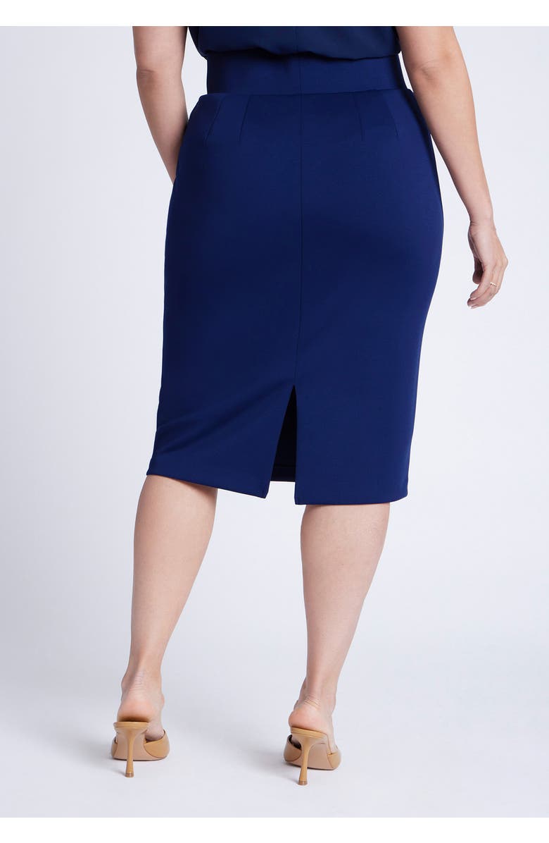 ELOQUII Neoprene Pencil Skirt, Alternate, color, Ocean Cavern