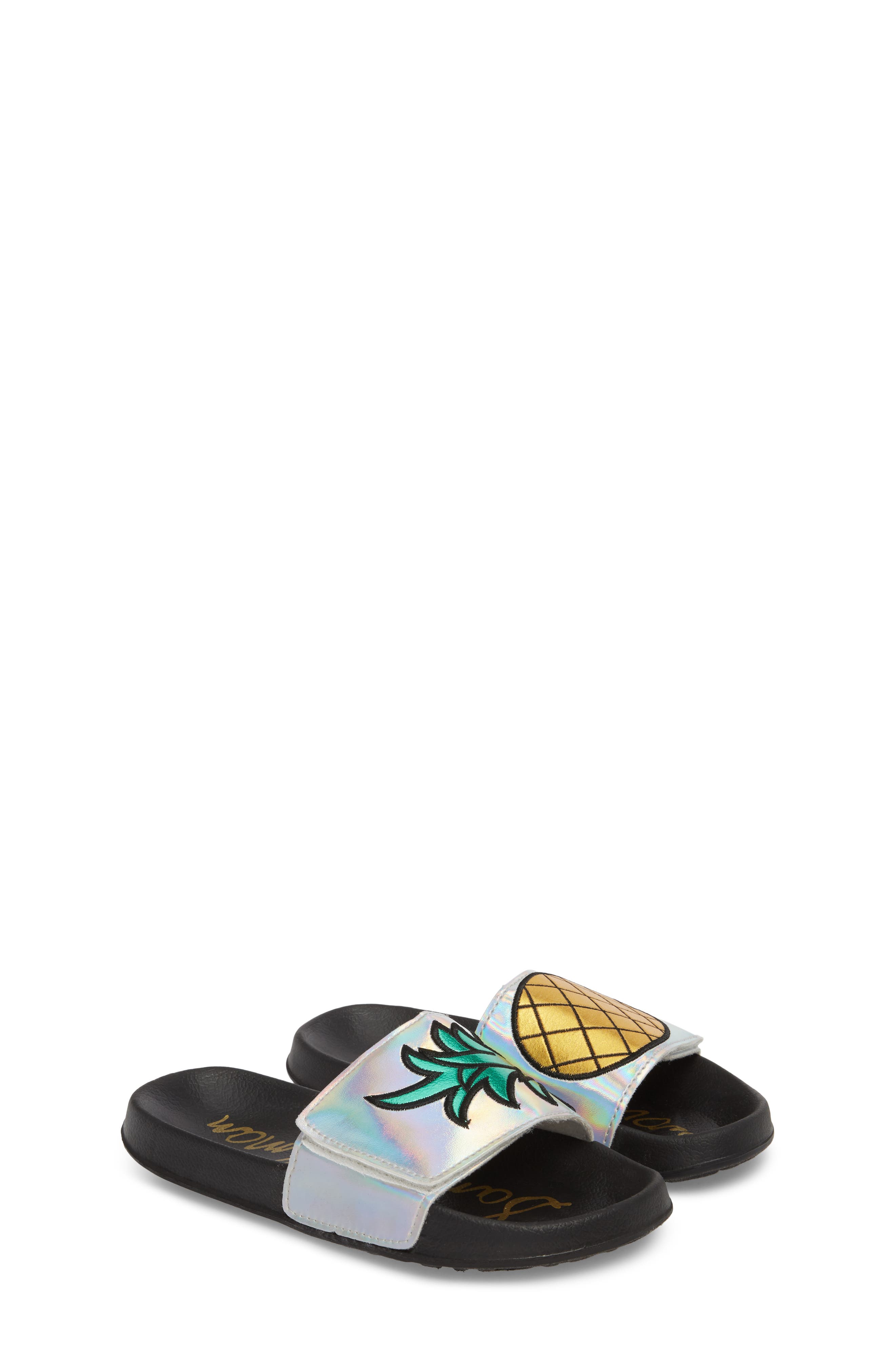 Sam Edelman Mackie Pineapple Metallic Slide Sandal, Alternate, color, 