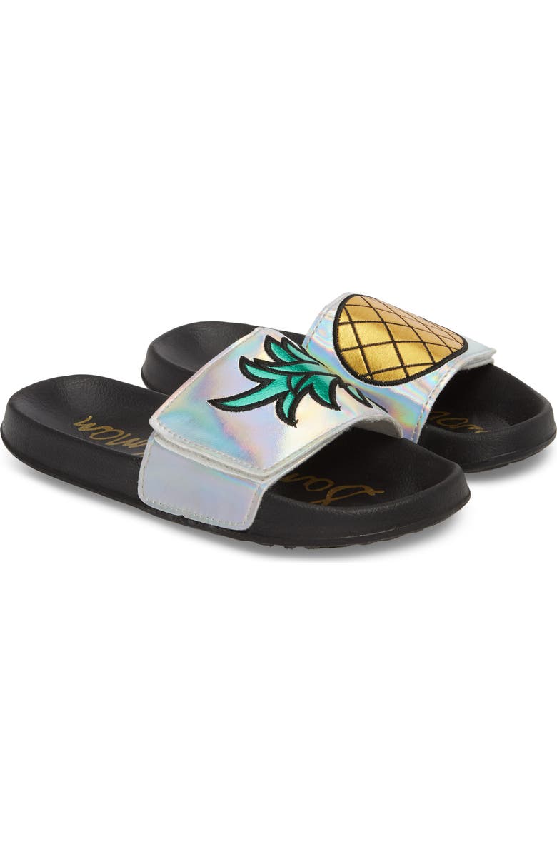 Sam Edelman Mackie Pineapple Metallic Slide Sandal, Alternate, color,