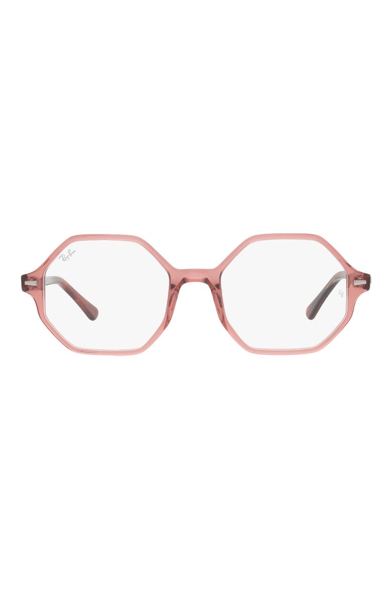 52mm Irregular Geometric Optical Glasses, Main, color, TRANSPARENT PINK