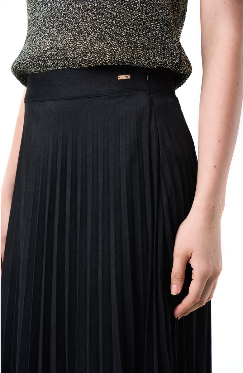 Velez Pleated Knit Skirt, Alternate, color, Black