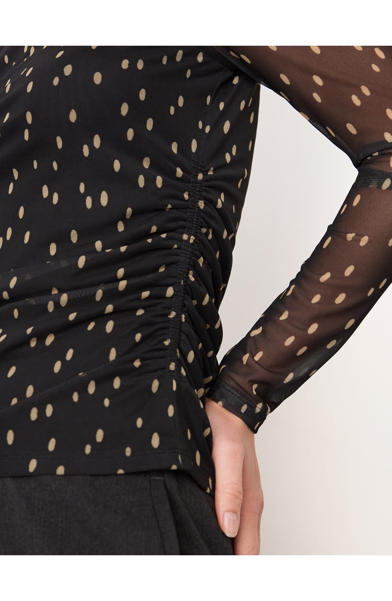 Whistles Spot Print Mesh Jersey Top, Alternate, color, Black/Multi