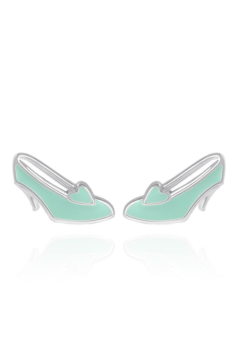 Disney Cinderella Shoes Stud Earrings, Main, color, Green