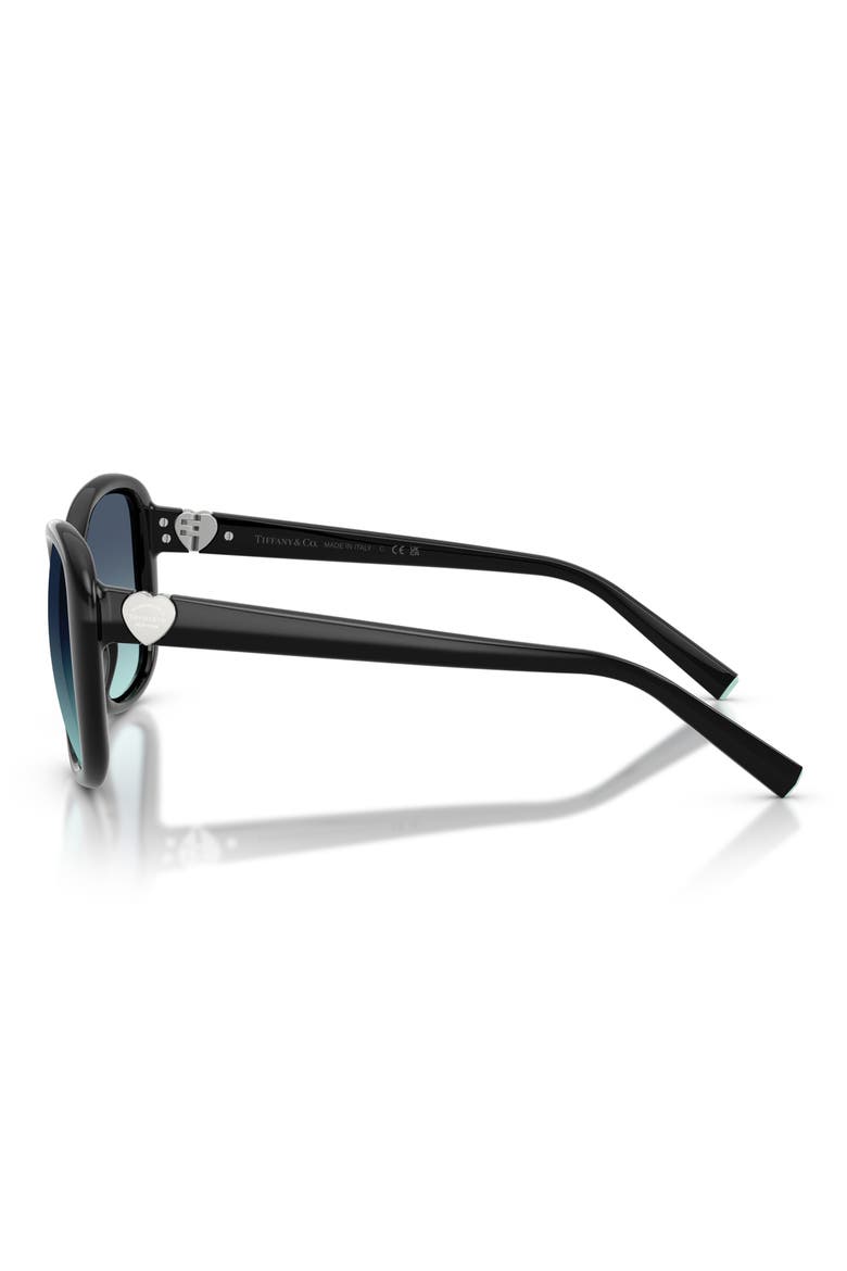 56mm Pillow Sunglasses, Alternate, color, BLACK / AZURE GRADIENT BLUE