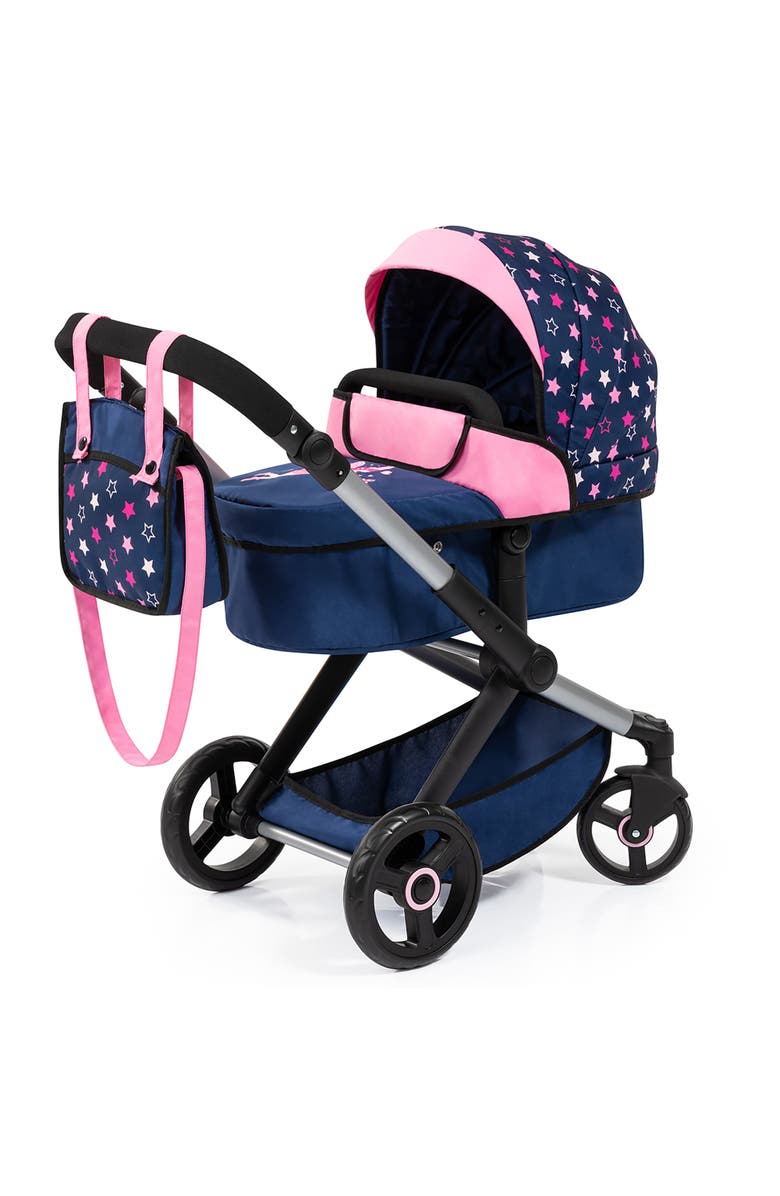 Bayer Design Pram Xeo, Stars - Includes Shoulder Bag, Fits Dolls Up to 18 Inches, Main, color, Multicolored