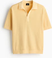 H&M Regular Fit Cable-knit Polo Shirt
