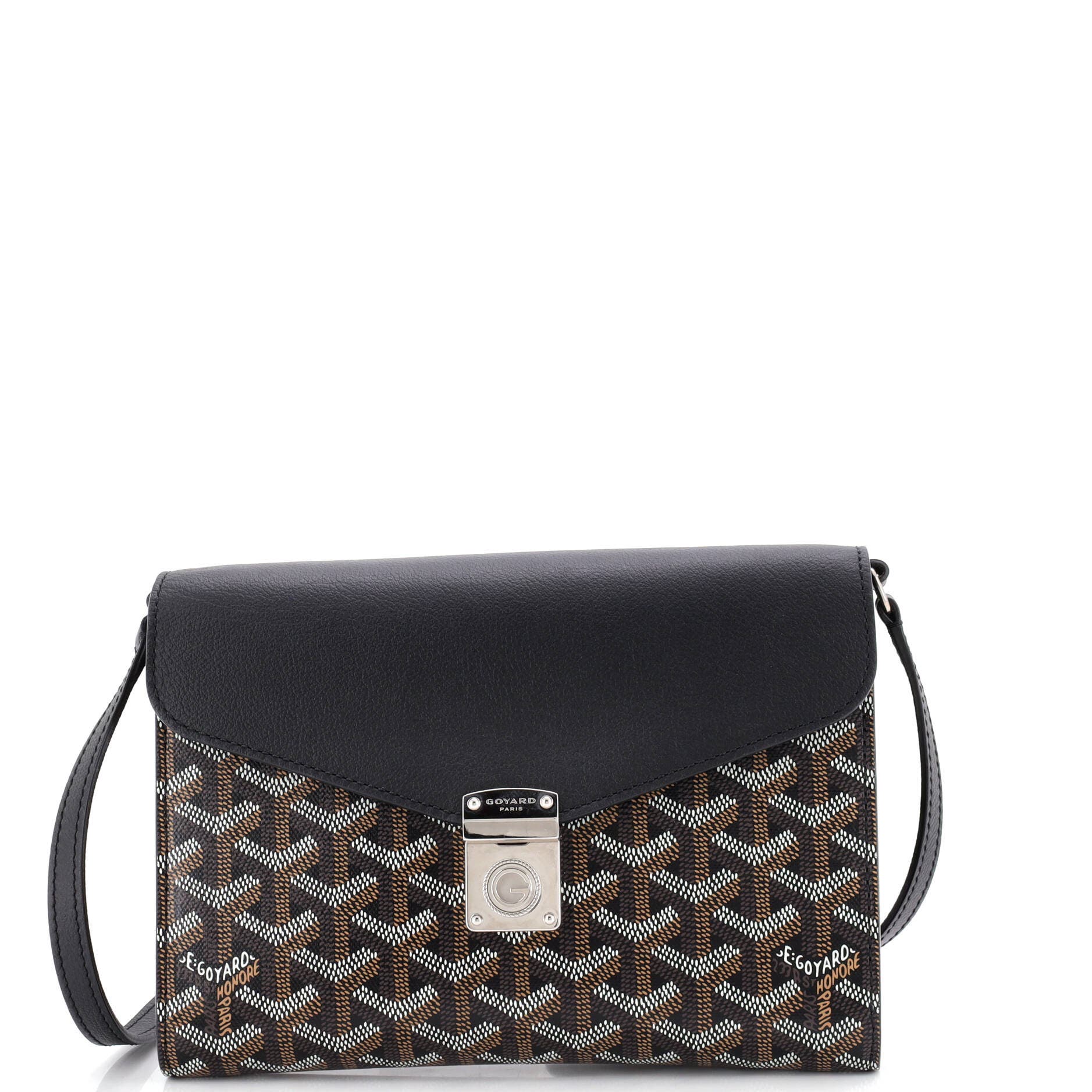 Chypre Wallet on Strap Coated Canvas with Leather, Main, color, Black
