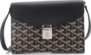 Pre-Owned Goyard Chypre Wallet on Strap Coated Canvas with Leather