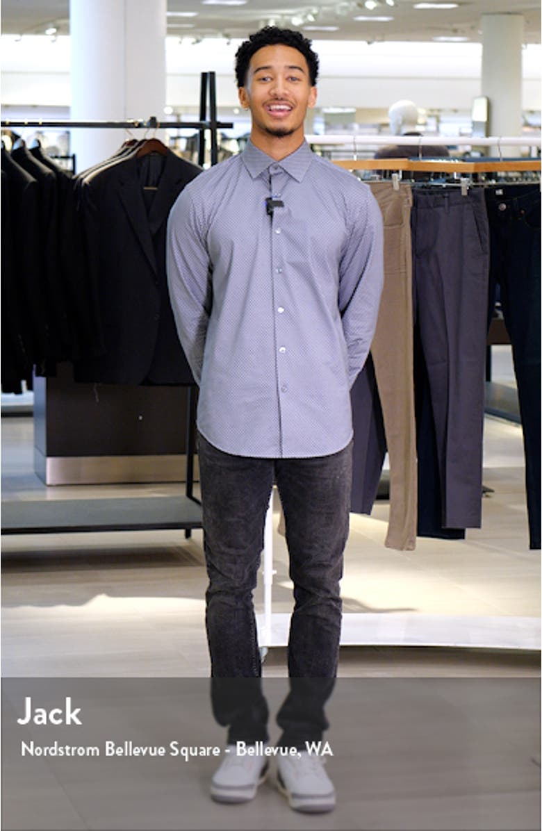 James OoohCotton<sup>®</sup> Geometric Print Stretch Cotton Button-Up Shirt, sales video thumbnail