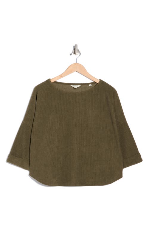 Max Studio Long Sleeve Knit Corduroy Top In Green