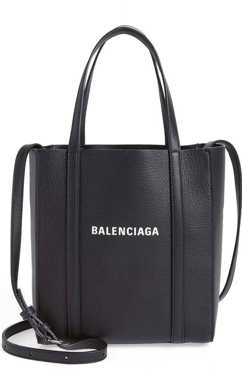 Balenciaga Extra Small Everyday Logo Leather Tote, Main, color,
