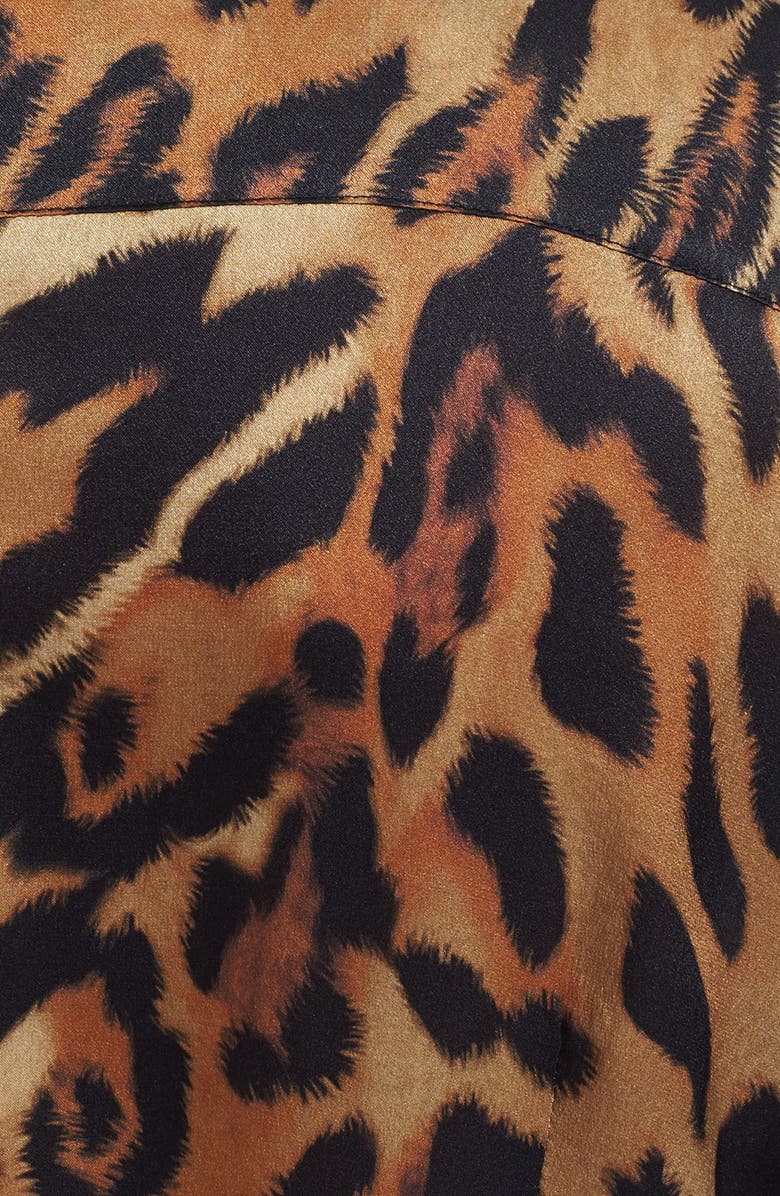 ESCADA Leopard Print Ruffled Silk Blouse | Nordstrom