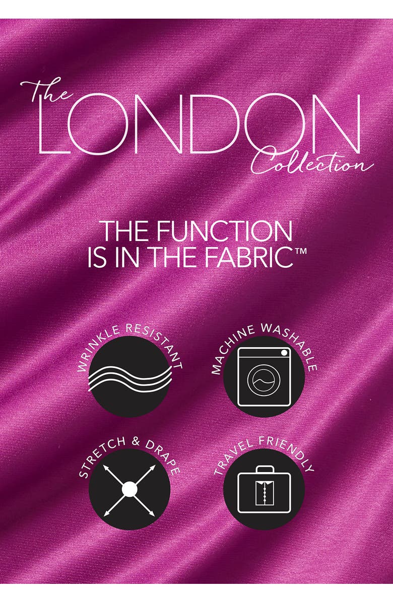 Jessica London Stretch Knit Faux Wrap Maxi Dress, Alternate, color, Black