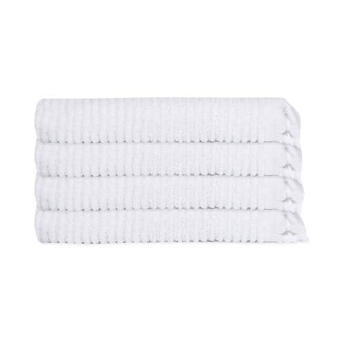 Olive And Linen Olive & Linen Ribbed Loom Terry Hand Towel Bundle In White
