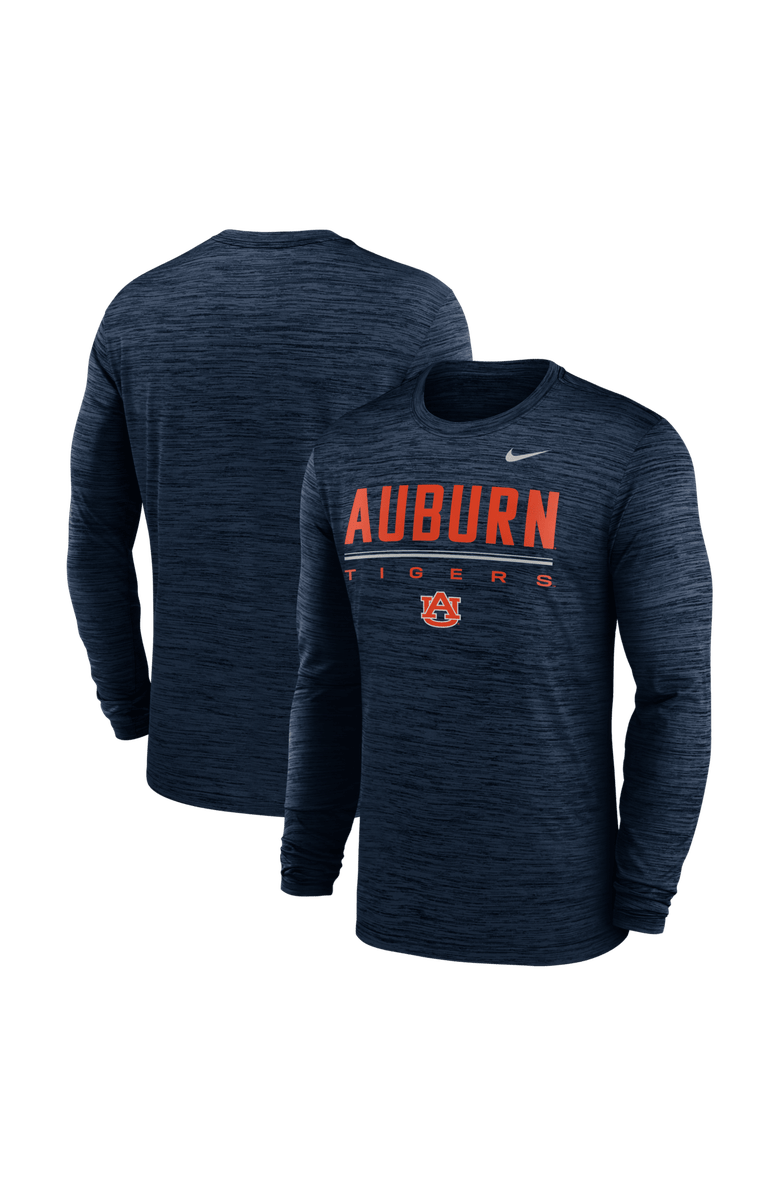 Nike Men's Nike Navy Auburn Tigers Sideline Velocity Dri-FIT Long Sleeve T-Shirt, Main, color, Navy