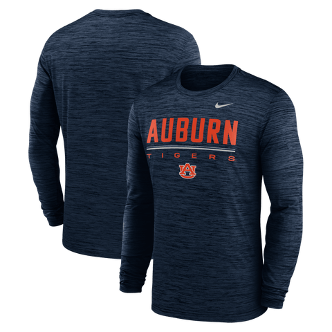 Men's Nike Navy Auburn Tigers Sideline Velocity Dri-FIT Long Sleeve T-Shirt