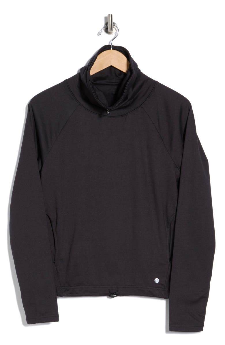 APANA Zephyr Cowl Neck Sweatshirt, Alternate, color, Rich Black Solid