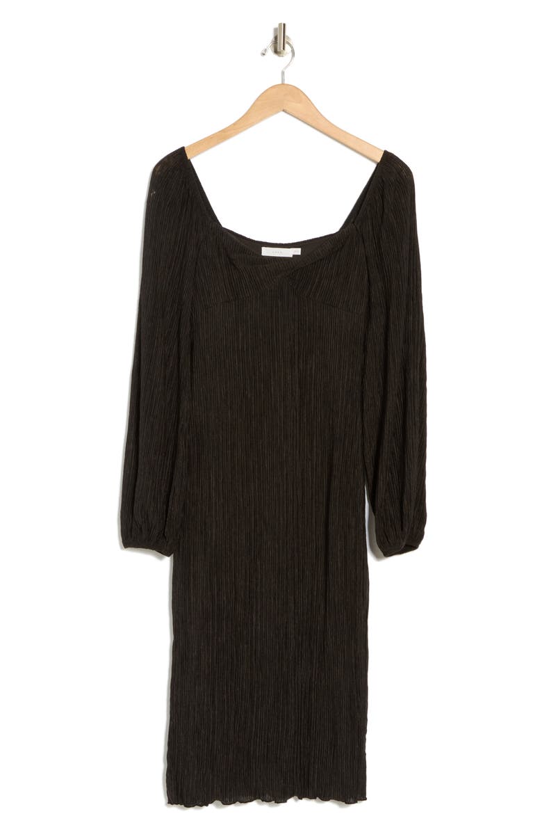 Lush Twist Front Long Sleeve Plissé Midi Dress, Alternate, color,