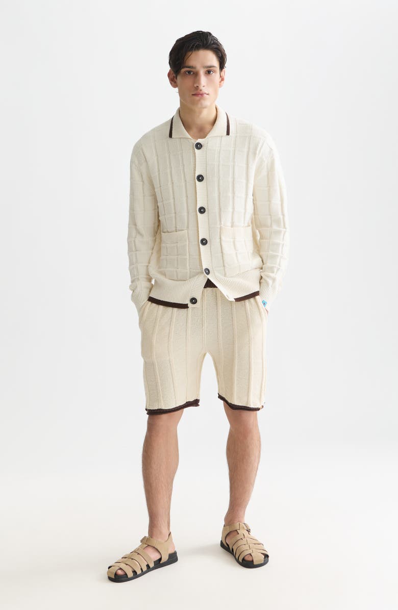 Scotch & Soda Structure Bouclé Cardigan, Alternate, color, Eggnog
