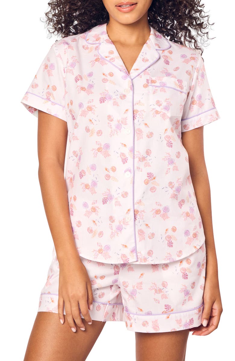 Petite Plume Floral Brushed Cotton Twill Short Pajamas, Main, color,