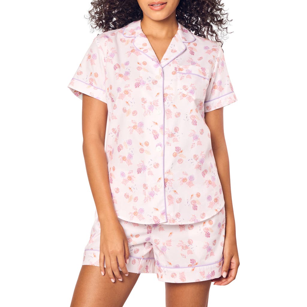 PETITE PLUME PETITE PLUME FLORAL BRUSHED COTTON TWILL SHORT PAJAMAS