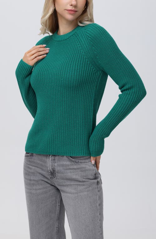 525 Jane Cotton Sweater In Jewel Green
