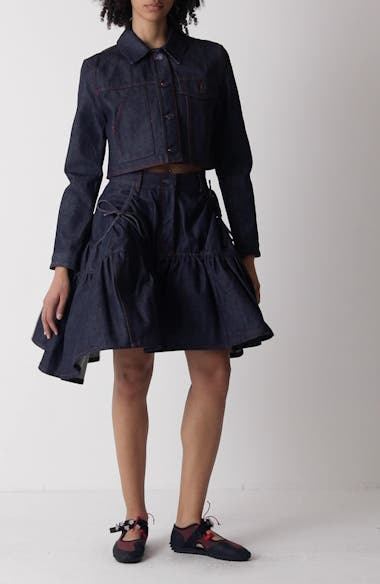 Cecilie Bahnsen Gracie Crop Denim Jacket | Nordstrom