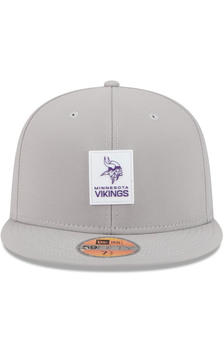 New Era Men's New Era Gray Minnesota Vikings 2025 Sideline  59FIFTY Fitted Hat, Alternate, color, Gray