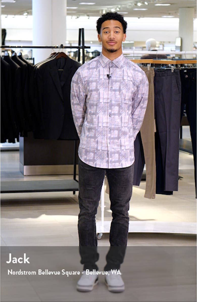 James OoohCotton<sup>®</sup> Abstract Print Stretch Cotton Button-Up Shirt, sales video thumbnail