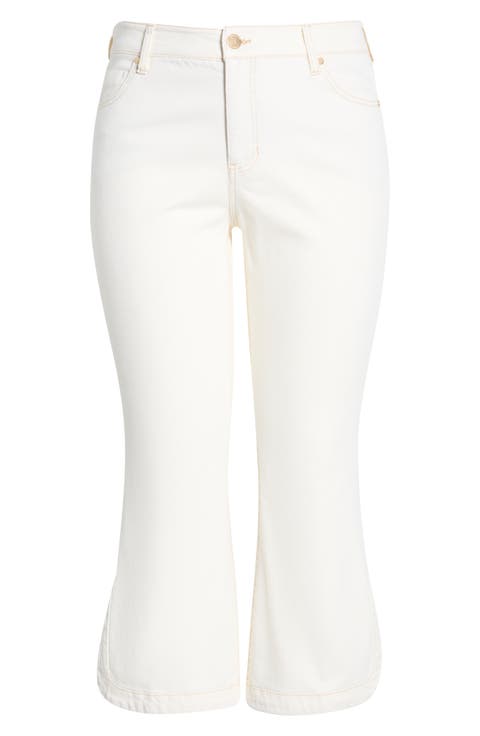 Hannah Tulip Hem Crop Flare Jeans (Desert Dunes) (Plus)