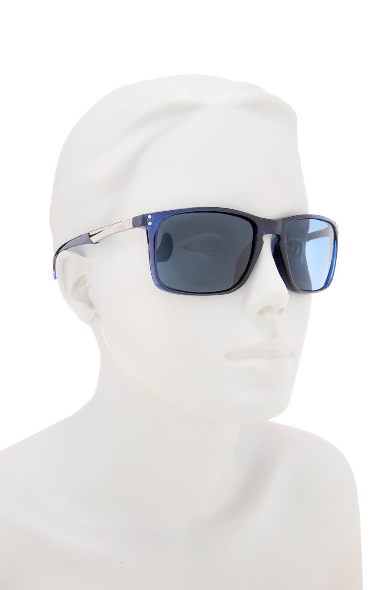 Timberland 57mm Rectangular Sunglasses, Alternate, color, Crystal/ Other / Blue