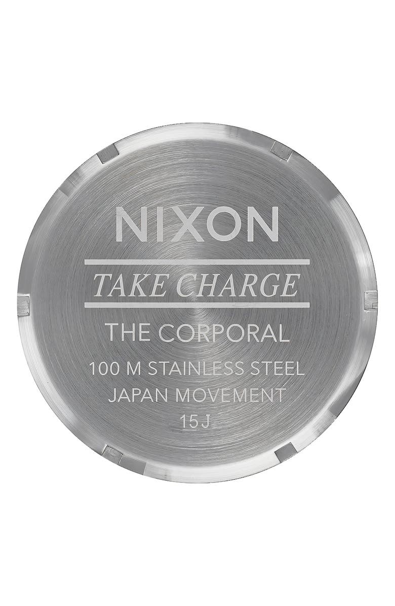 Nixon Corporal Bracelet Watch, 48mm, Alternate, color, Silver / Indigo