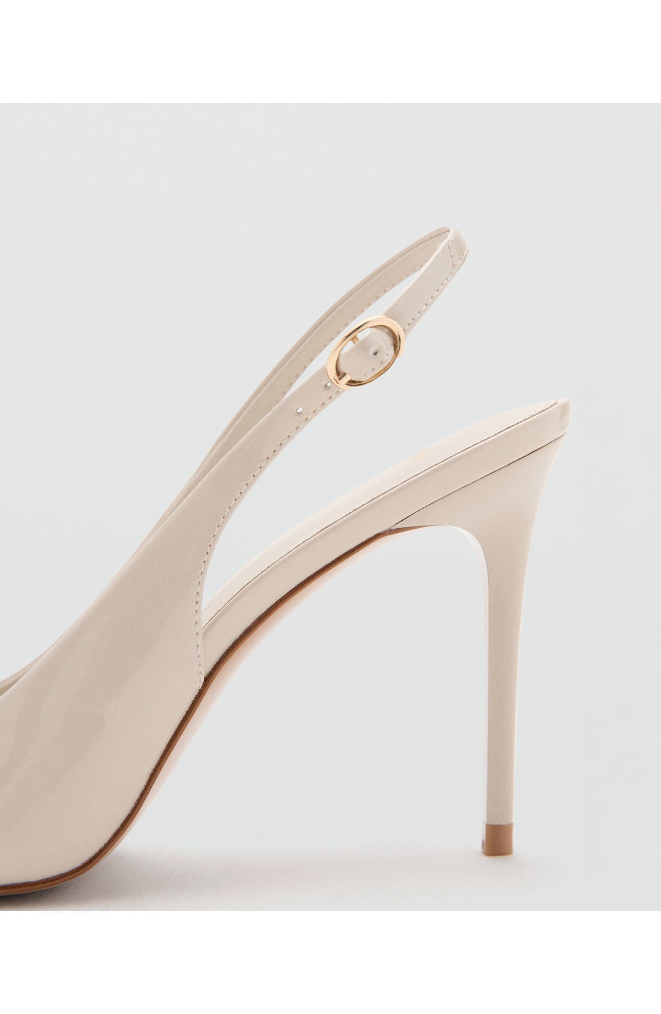 MANGO Pointed Toe Slingback Pump, Alternate, color, Ecru