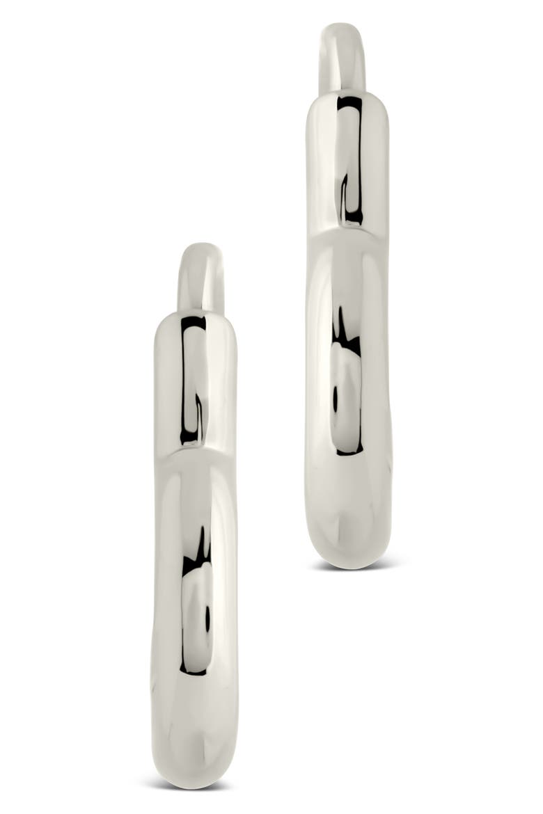 Elle Heart Hoop Earrings, Alternate, color, SILVER