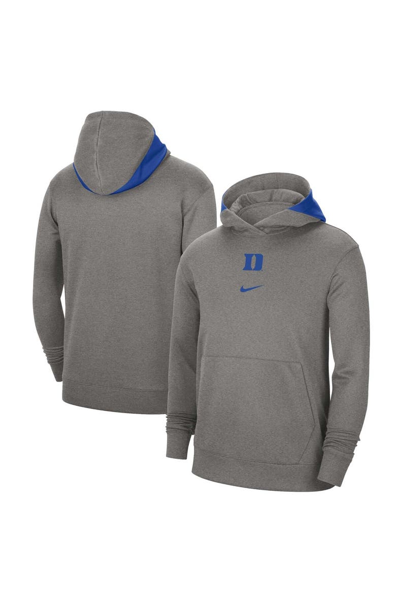 Nike Men's Nike Heather Gray Duke Blue Devils Team Basketball Spotlight Performance Pullover Hoodie, Main, color, Heather Gray