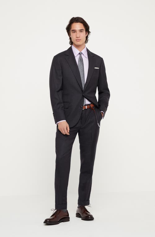 Brunello Cucinelli Tapered-leg Wool Trousers In Black
