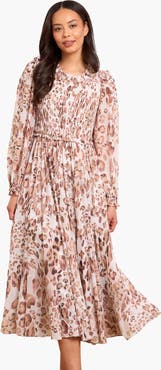 Needle & Thread Leopard Chiffon Smocked Ballerina Dress