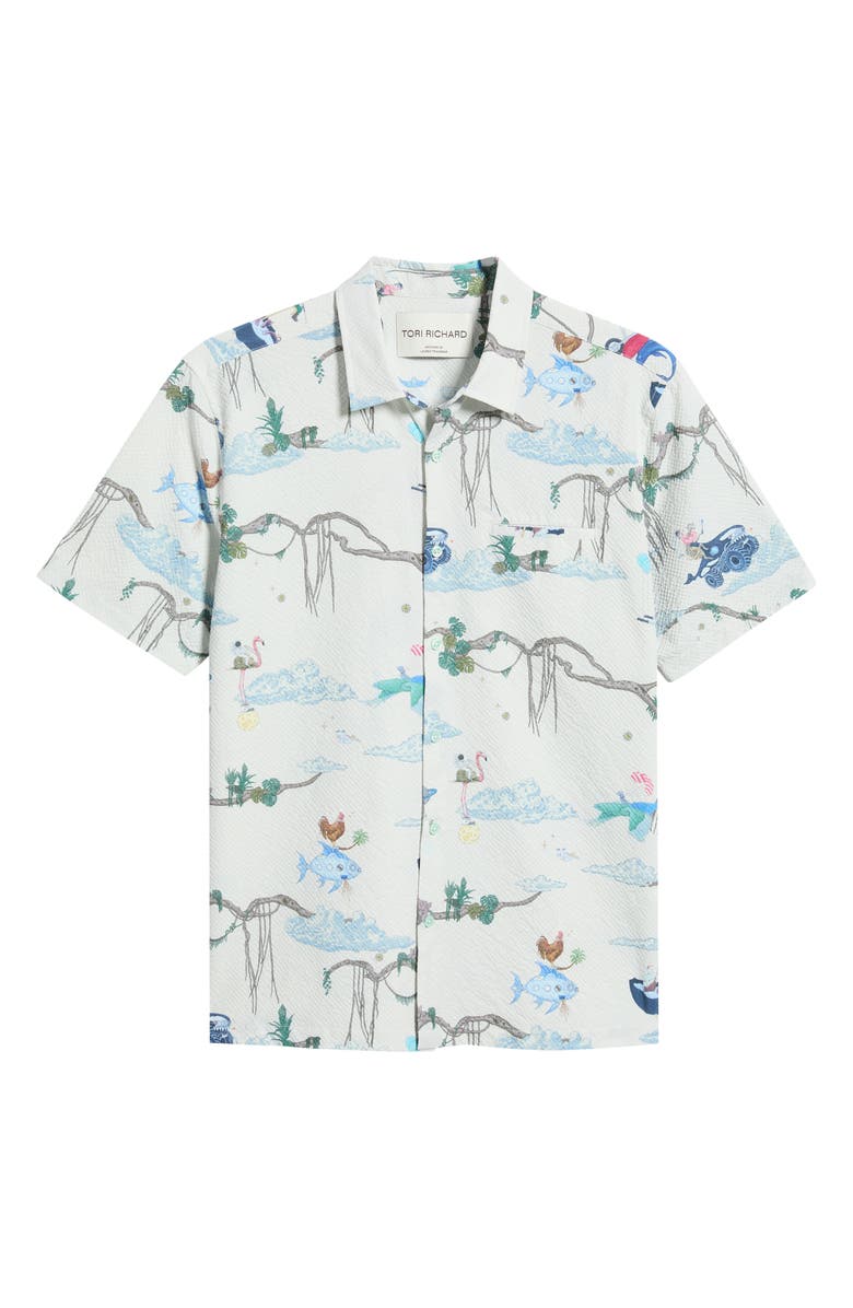 Tori Richard Curious Sky Performance Button Shirt, Alternate, color, Off White