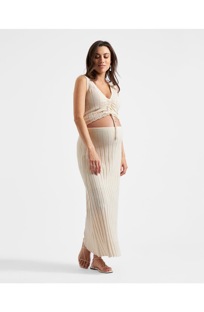 Ripe Maternity Charli Rib Knit Skirt, Alternate, color, Stone