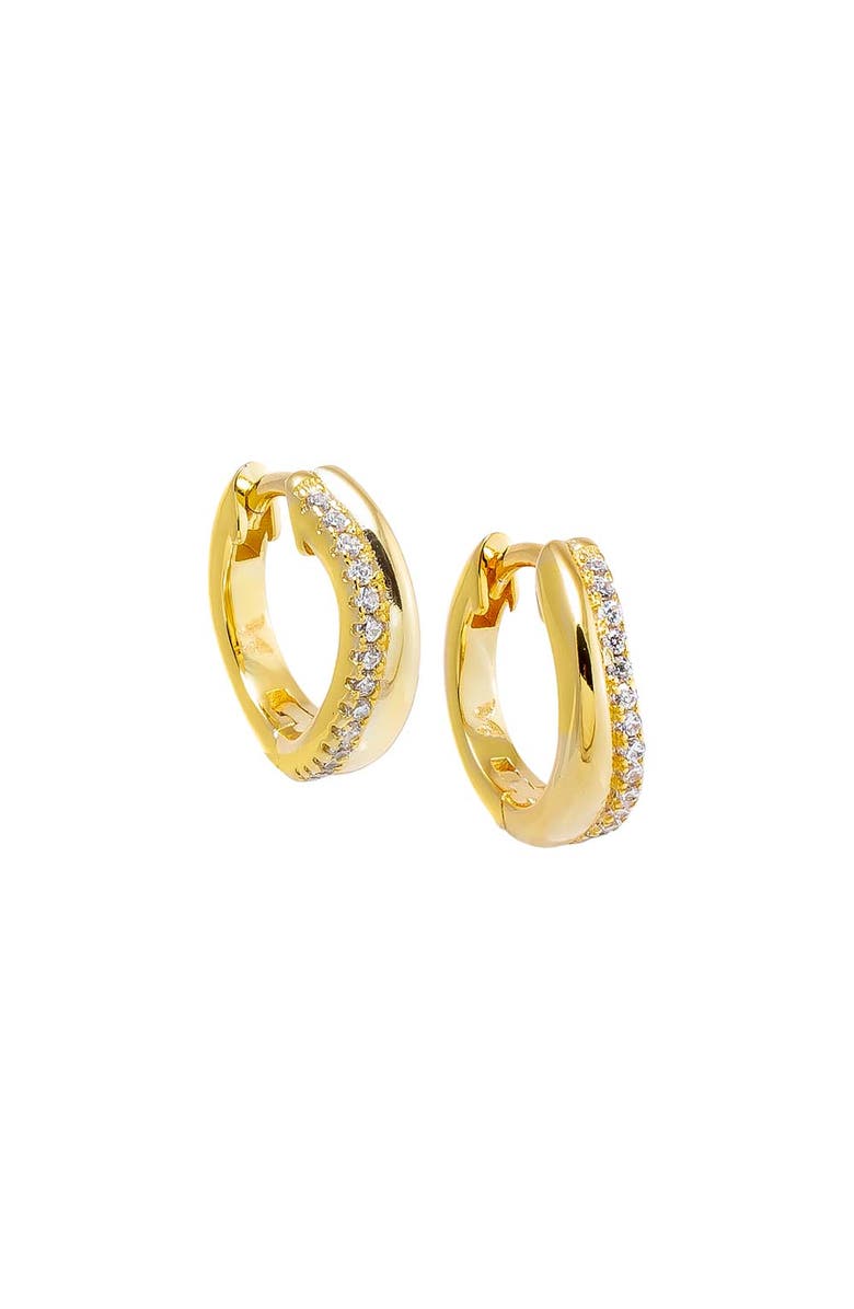 BY ADINA EDEN Solid/Pave Swirled Huggie Earring, Main, color, Gold