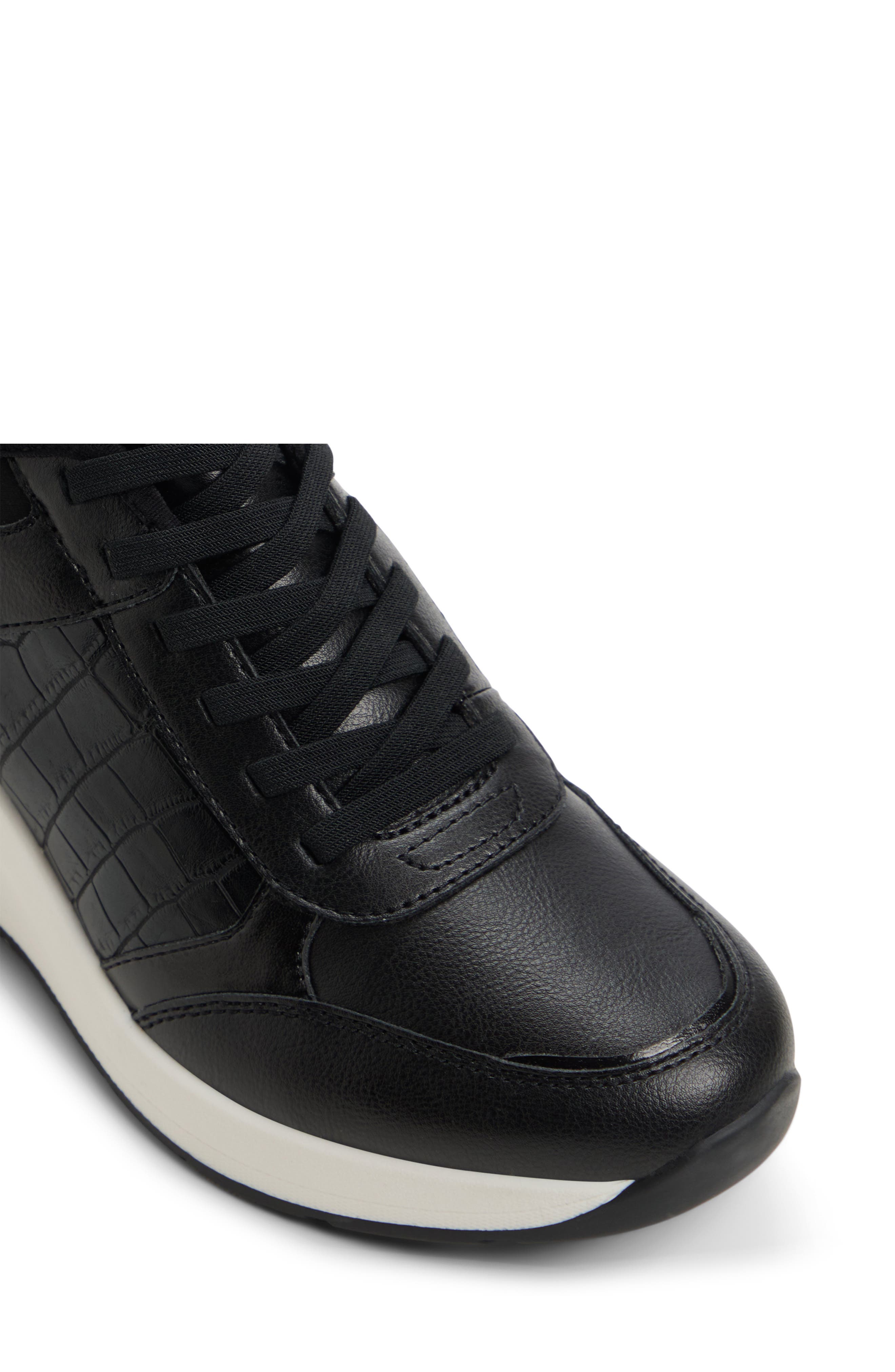 ALDO Iconistep Wedge Sneaker, Alternate, color, Black